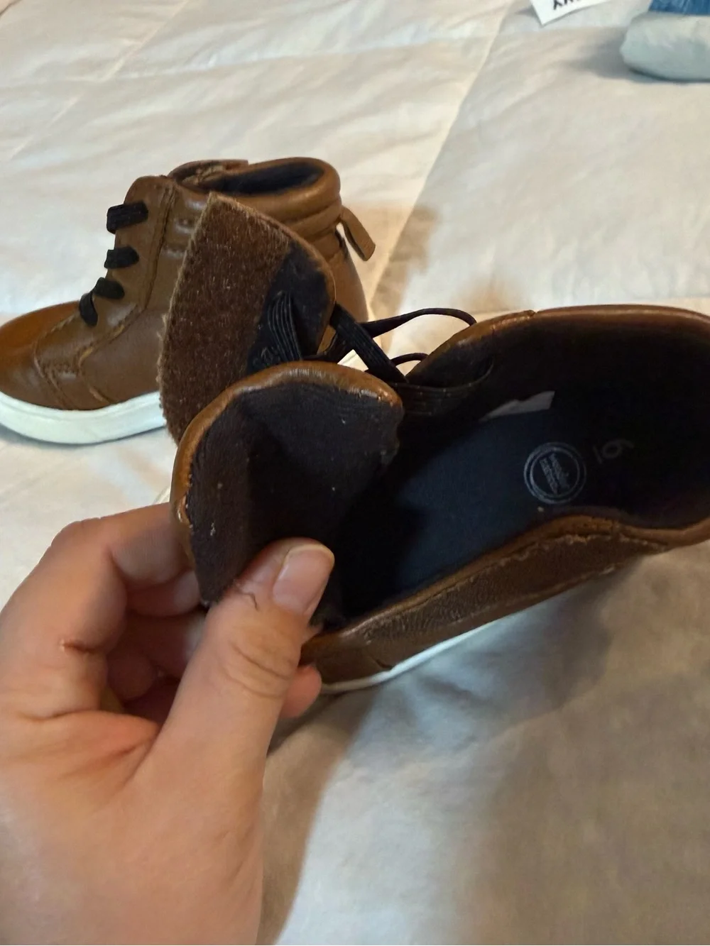wonder nation Brown High-Top Sneakers with Black Laces